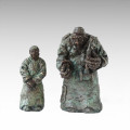 Estatua Oriental Tradicional Ejecutar Par Escultura De Bronce Tple-049